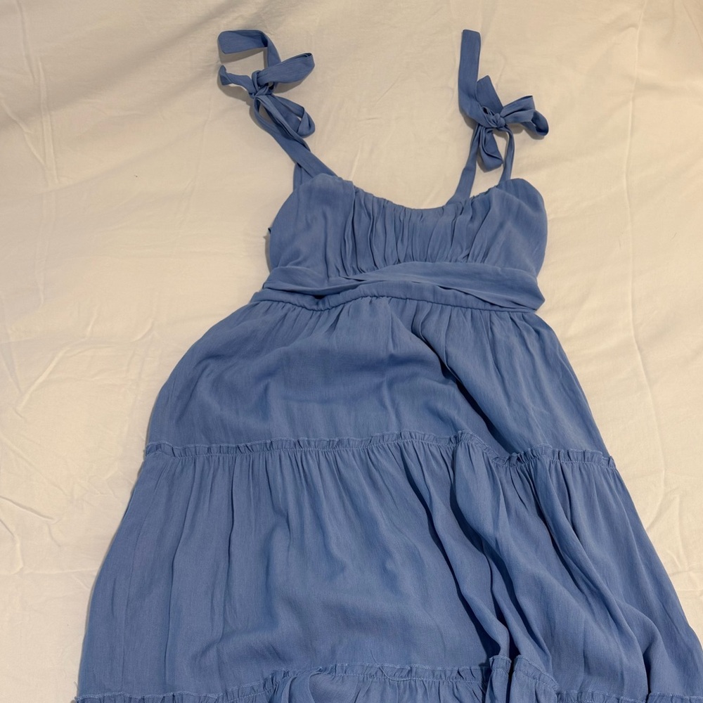 Altar'd State Light Blue Tiered Maxi Dress • Size L